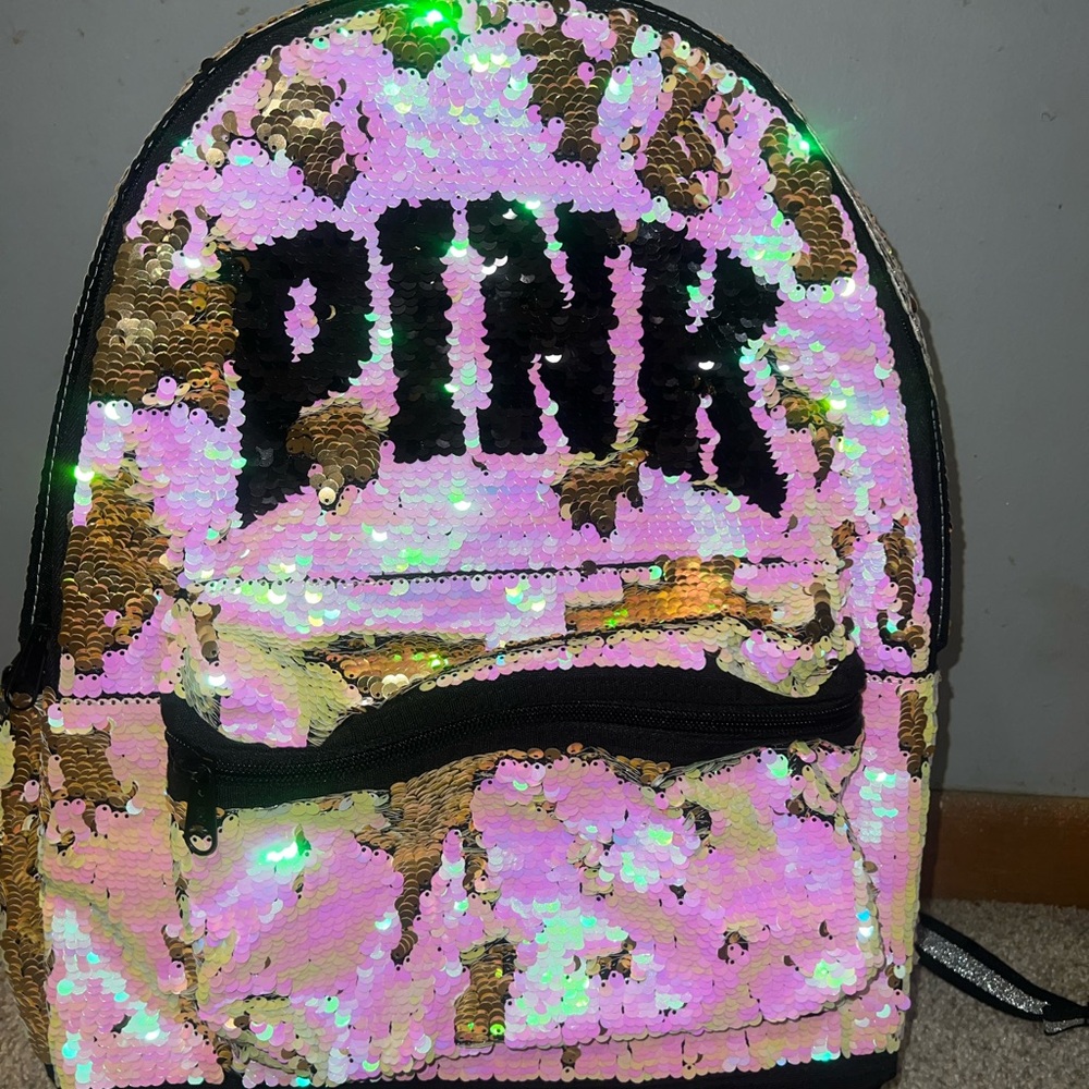 PINK double sparkle bookbag